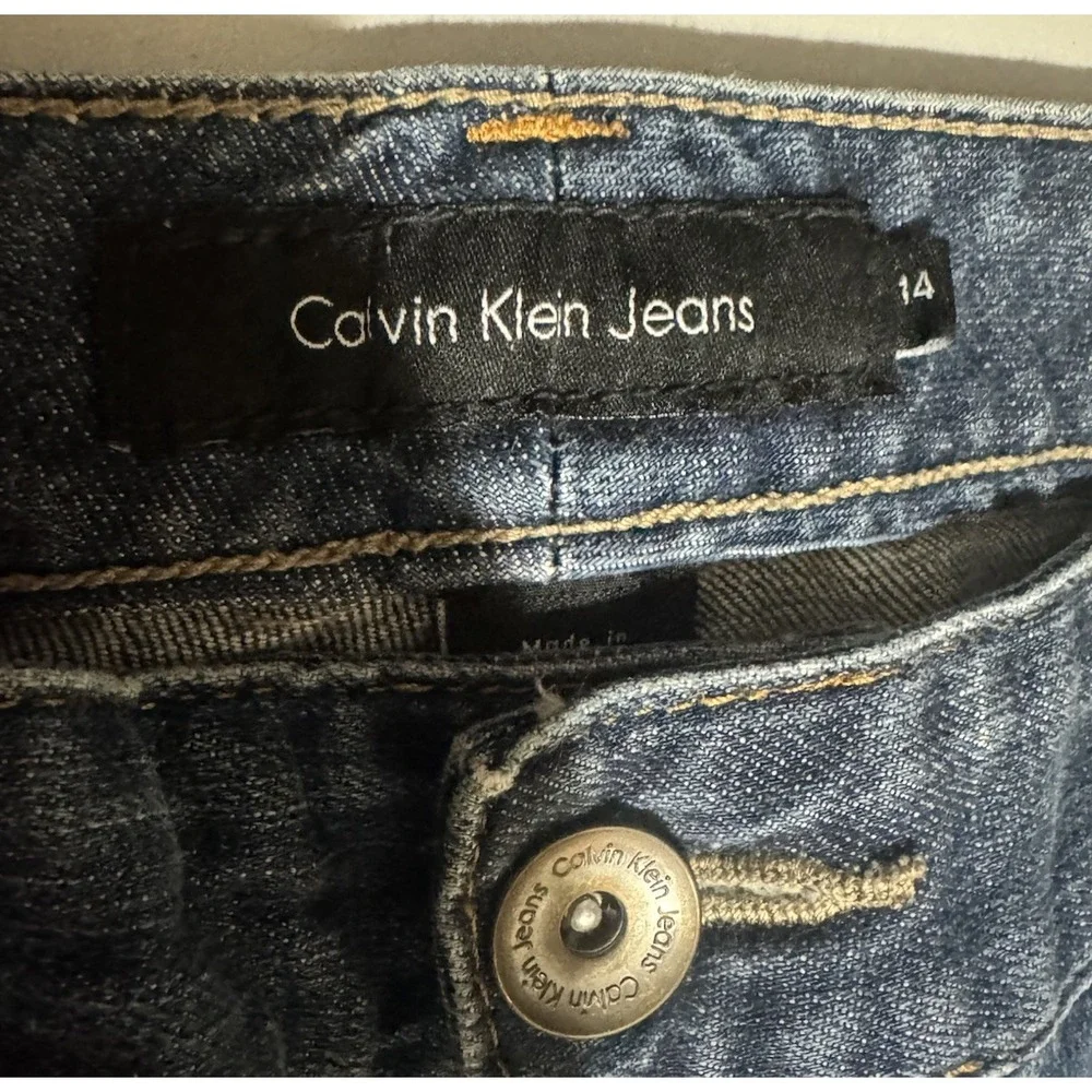 Calvin Klein Jeans Women's Bootcut Jeans 14 Blue Medium Wash Denim Pockets